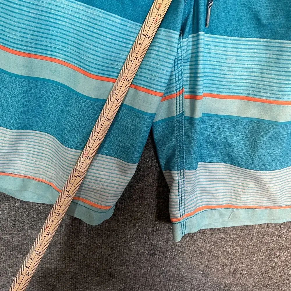 Billabong Swim Trunks Mens 40 Blue Striped Board Shorts Pockets‎ Lightweight